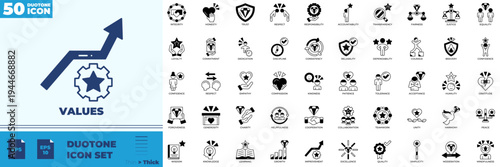 Values Duotone Editable Icons set