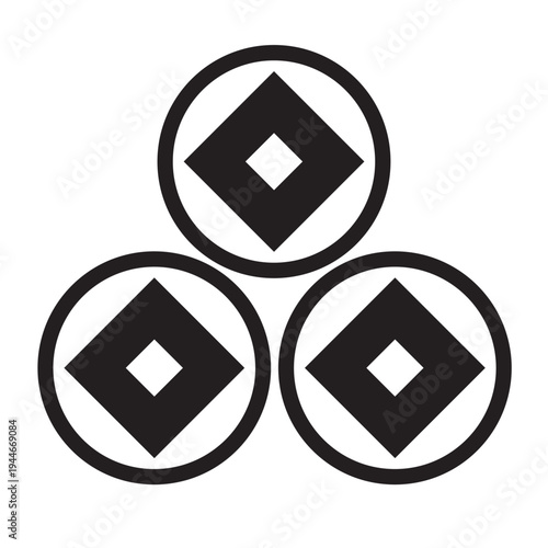 日本の伝統的な器物紋の家紋「釘抜き紋」のイラストベクターデータ