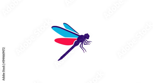 Stylized Dragonfly Logo Silhouette