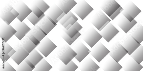 Abstract minimal geometric white and gray light background design. white transparent material in triangle diamond and squares shapes in random geometric pattern.	