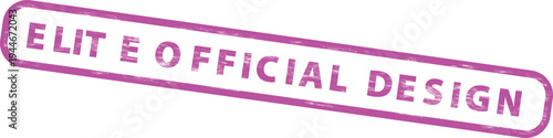 Elite official design stamp with purple text