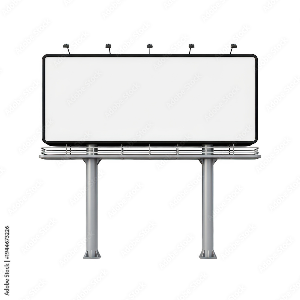 Obraz premium A large billboard mounted on two supporting metal poles