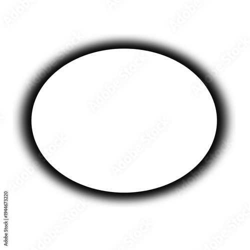 White blank oval button with soft drop shadow isolated on white background