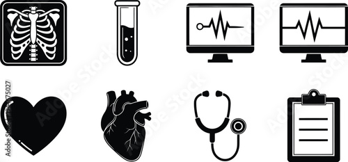 Medical flat icon set Vector