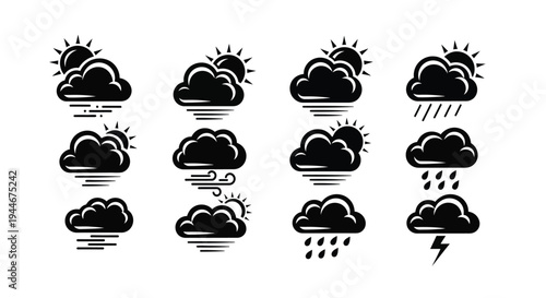 Weather forecast icons set