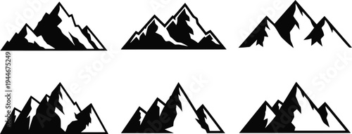 Mountain range icon set Vector