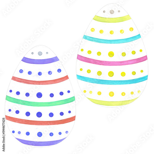 Easter Eggs. watercolor illustration isolated on a white background. Suitable for printing on postcards, fabrics, stickers and scrapbooking