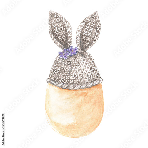Easter Egg. watercolor illustration isolated on a white background. Suitable for printing on postcards, fabrics, stickers and scrapbooking