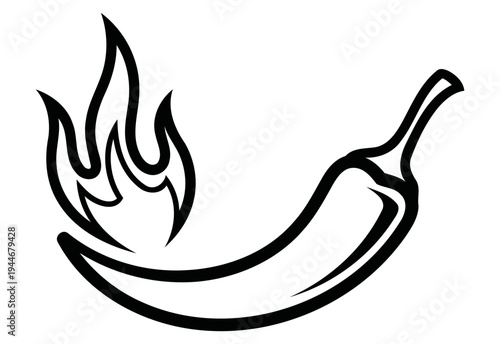 Illustration of Hot Chili Pepper Flame Icon