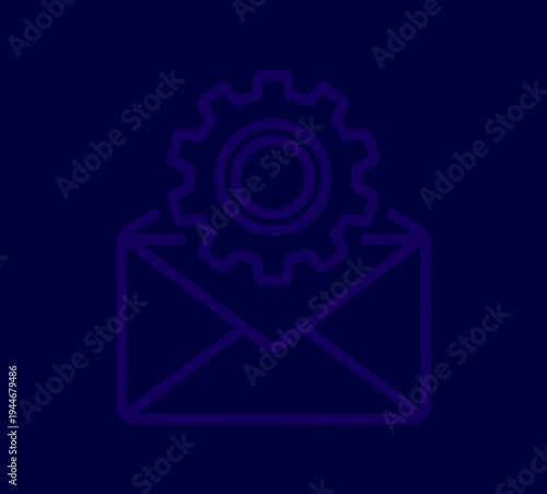 Illustration of Gear on envelope icon