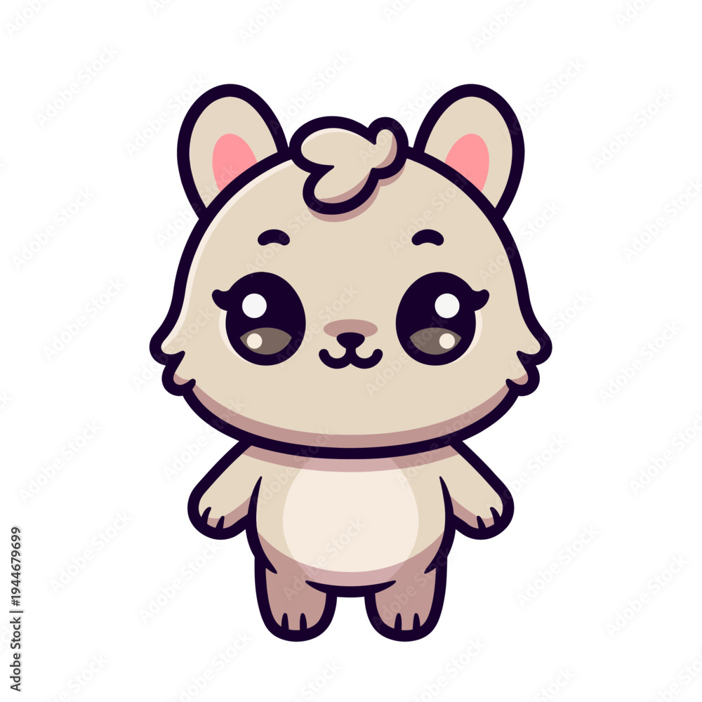 Fototapeta premium Cute cartoon llama character vector