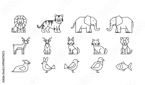 Minimal Animal Icon Vector Pack for Wildlife and Pet Design