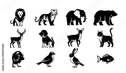 Stylized Animal Icon Pack Premium Wildlife and Pet Vector Design