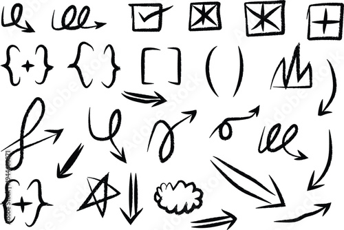 set of hand drawn letters