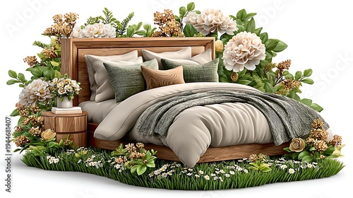 Modern floral sleeping room high resolution picture