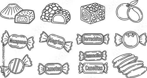 Cinco de mayo mexican holiday food and drink illustrations