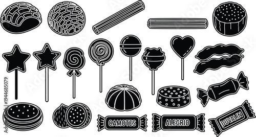 Cinco de mayo celebration icon set with traditional mexican food and symbols