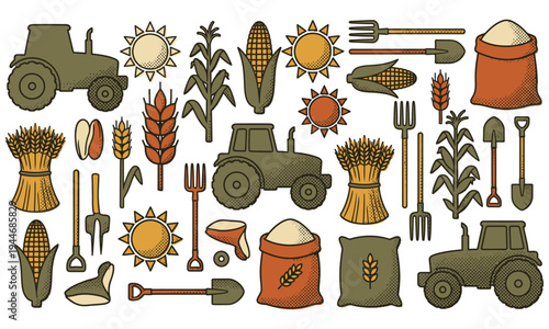 Rustic Farm Scene Illustration