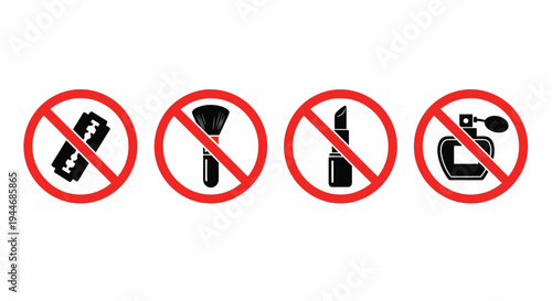 Forbidden Razor Blade Makeup Brush Lipstick Perfume Icons