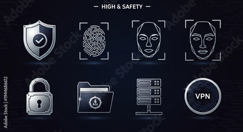 vector set of security icons