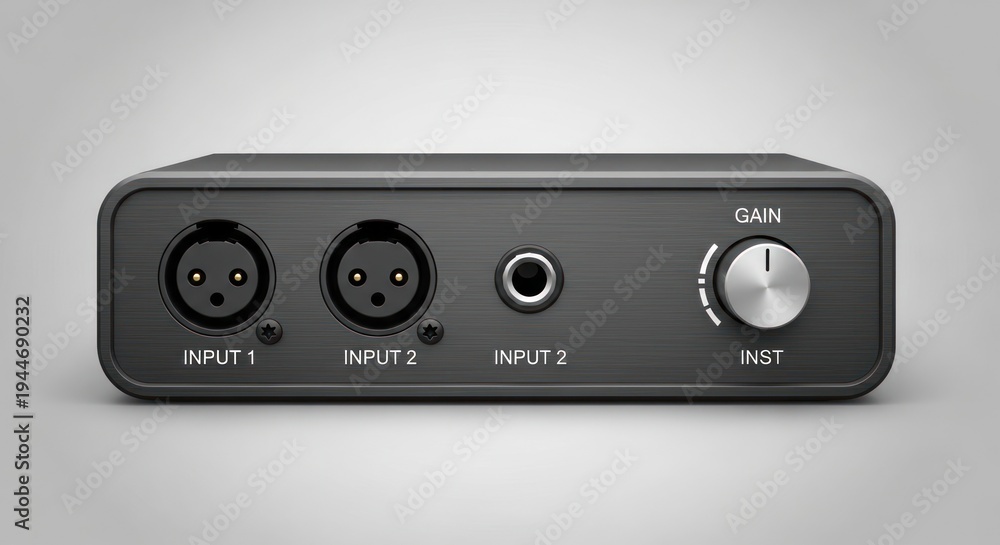 Obraz premium Compact Audio Interface with XLR Inputs and Headphone Jack, Gain Knob