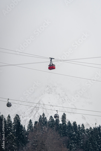 ski lift in the mountains