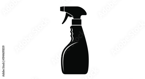 Black spray bottle illustration against a white background a striking silhouette