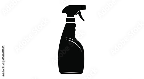 Black spray bottle illustration shown in a striking silhouette