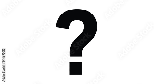 A stark black question mark shape against a white background silhouette