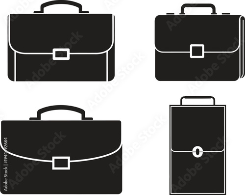 briefcase icons in different styles and angles