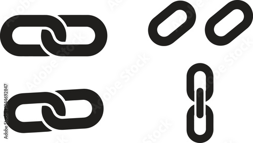 chain links on white background