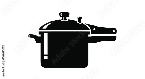 A black silhouette of a pressure cooker a common kitchen item silhouette