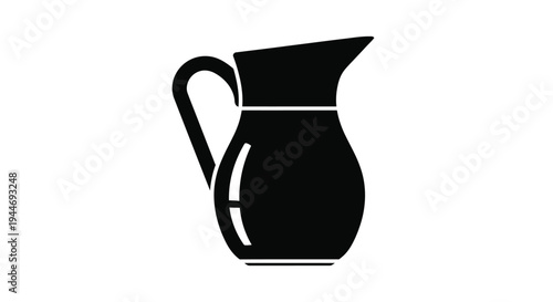 Simple black silhouette of a classic pitcher design silhouette