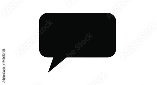 Simple black speech bubble graphic on a white background silhouette