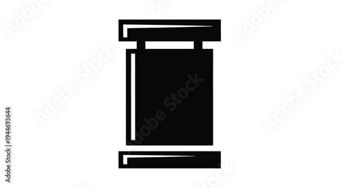 Simple black rectangle design with horizontal bars a bold silhouette