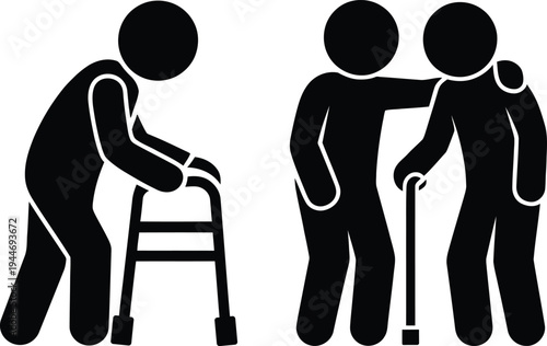 Assistance and support for elderly individuals using mobility aids