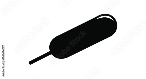 A simple black duster angled diagonally in silhouette