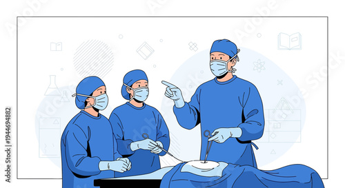 Surgeons Performing Laparoscopic Surgery in Operating Room