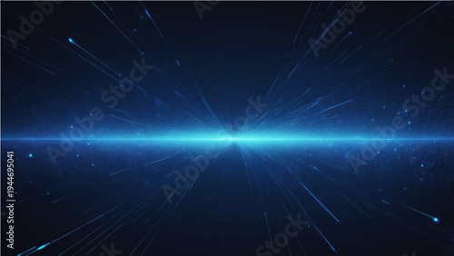 A vast nebula glows within a dark blue cosmos where bright stars and a distant planet illuminate the infinite outer space of a fantasy galaxy