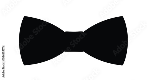 A classic black bow tie design sharply defined silhouette