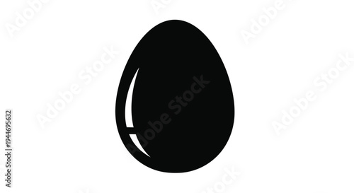 Simple black egg shape against a white background silhouette
