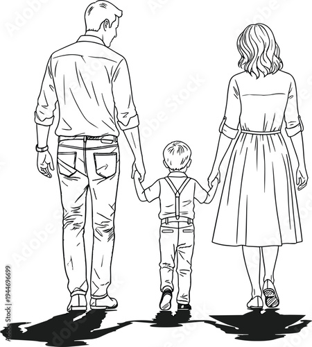 Title: Father's Day illustration collage showing father and daughter bonding through hugs, play, cooking, and affectionate moments celebrating paternal love and family