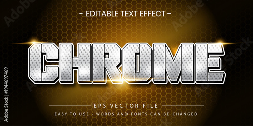 Billede på lærred Silver Chrome Diamond Plate Text Effect with Honeycomb Background
