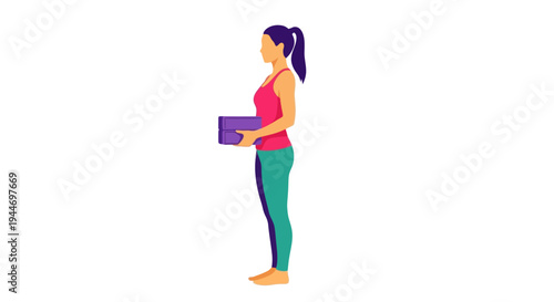 Woman holding yoga blocks for fitness, exercise, and stretching