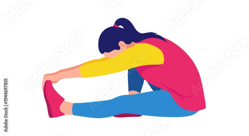 Woman stretching legs isolated on white background, fitness and yoga concept