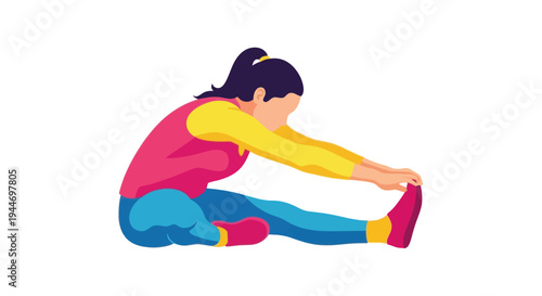 Woman stretching legs on white background