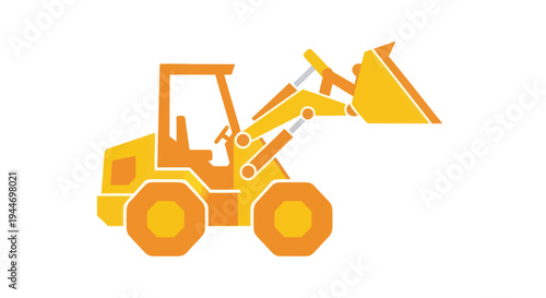 Yellow Backhoe Loader Heavy Machinery Equipment.