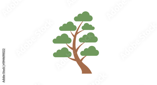 Illustration of a Tree with Green Leaves.