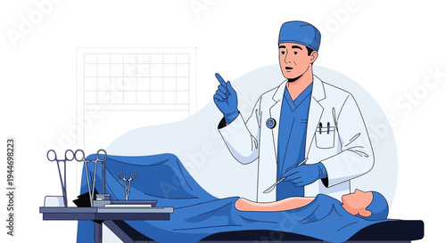 Surgeon Performing Operation, Medical Team in Operating Room, Surgical Procedure