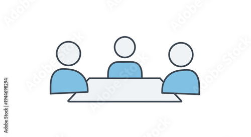 Three People Sitting at Table Meeting.